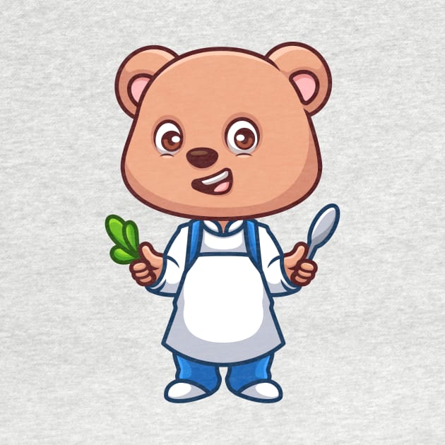 Chef Bear Cute Cartoon by GumregaStd